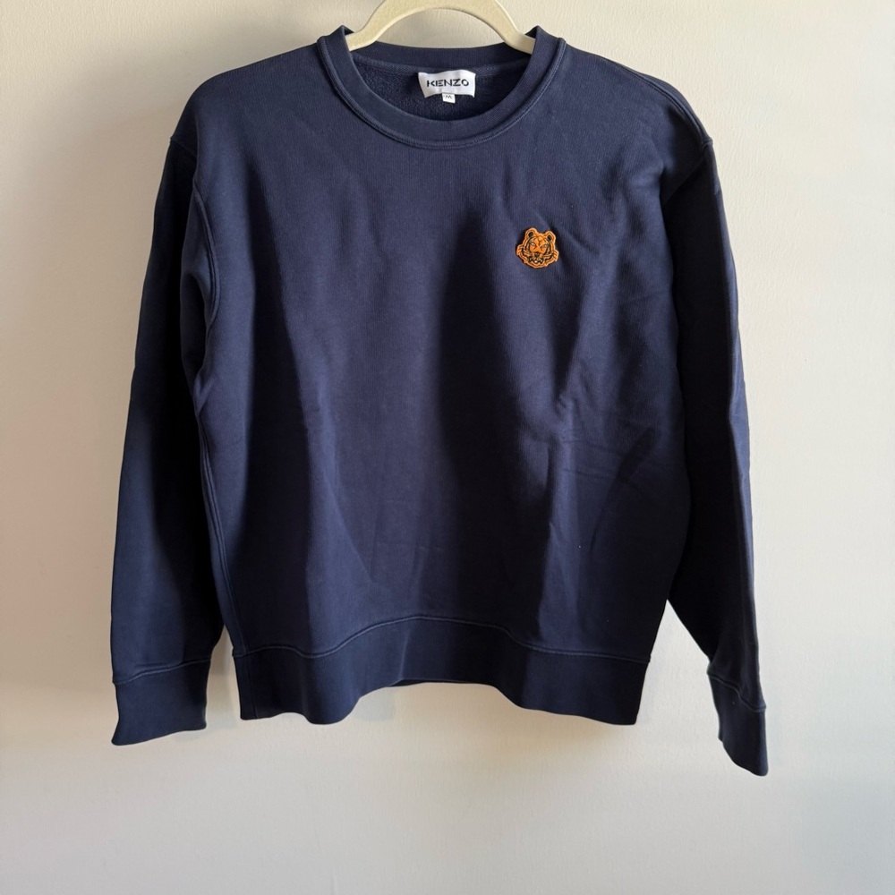 Kenzo Blue  tiger Crewneck Sweater Classic Design